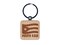 Puerto Rico with Waving Flag Cute Engraved Wood Square Keychain Tag Charm